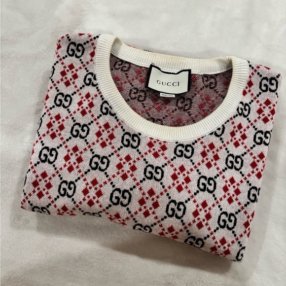 Gucci Red and Black Patterned Knit - Picture 7 of 7